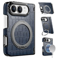 Crocodile Pattern MagSafe iPhone Duo Case with Ring Stand