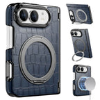 Crocodile Pattern MagSafe iPhone Duo Case with Ring Stand