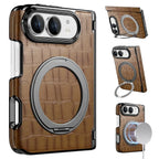 Crocodile Pattern MagSafe iPhone Duo Case with Ring Stand