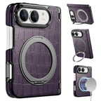 Crocodile Pattern MagSafe iPhone Duo Case with Ring Stand
