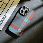 Plaid Pattern iPhone Case With Woven Texture