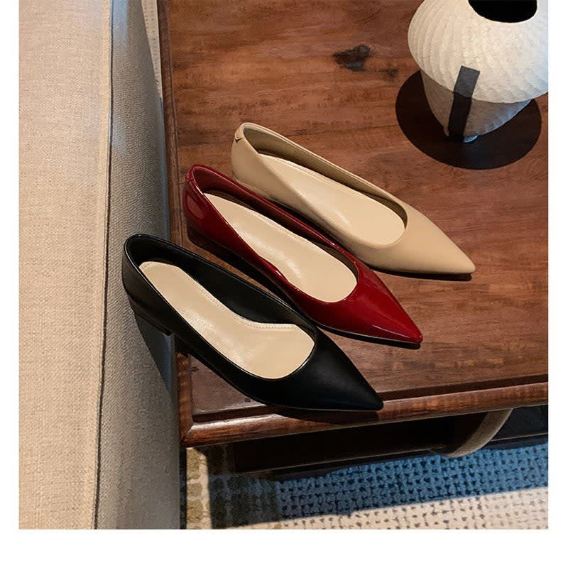 Zeina Low Heel Leather Pumps_1