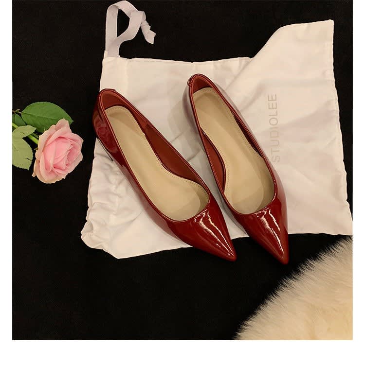 Zeina Low Heel Leather Pumps_8