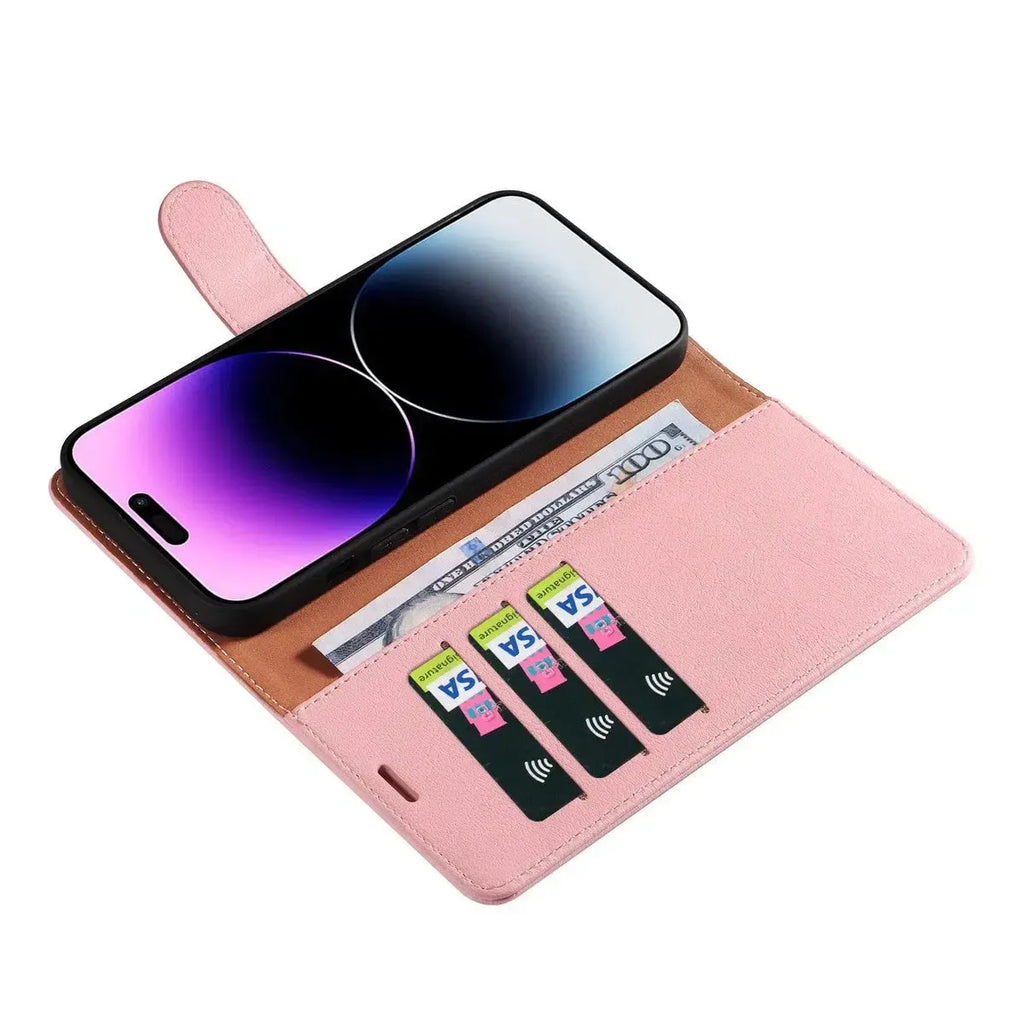 Leather Flip Wallet iPhone Case with Card Slots