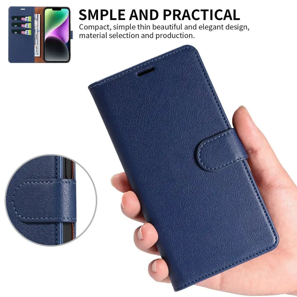 Leather Flip Wallet iPhone Case with Card Slots