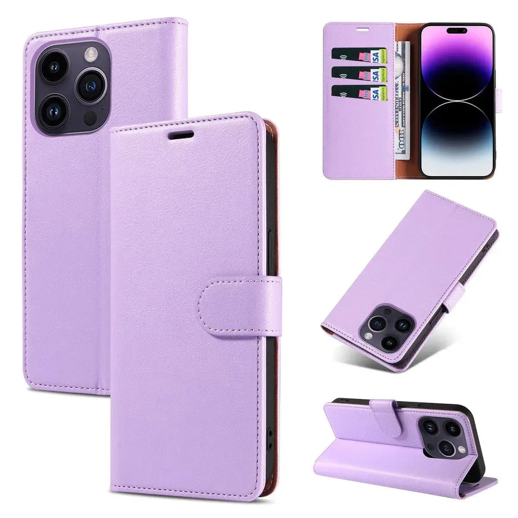 Leather Flip Wallet iPhone Case with Card Slots