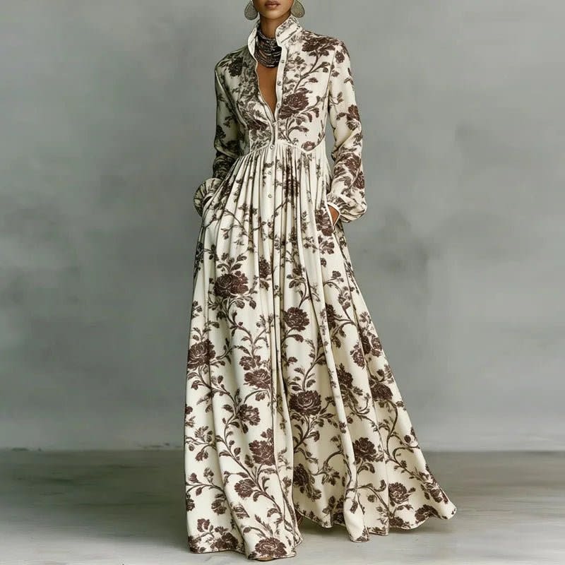 Tove Printed Button Front Maxi Dress_3