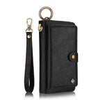 Zipper Wallet iPhone Case with Detachable Phone Holder