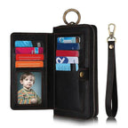 Zipper Wallet iPhone Case with Detachable Phone Holder