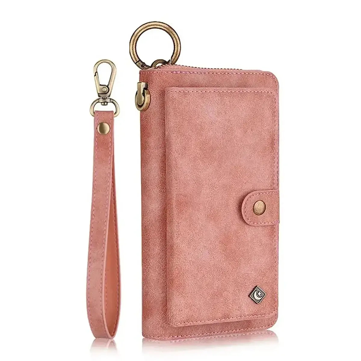 Zipper Wallet iPhone Case with Detachable Phone Holder