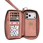 Zipper Wallet iPhone Case with Detachable Phone Holder