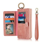 Zipper Wallet iPhone Case with Detachable Phone Holder