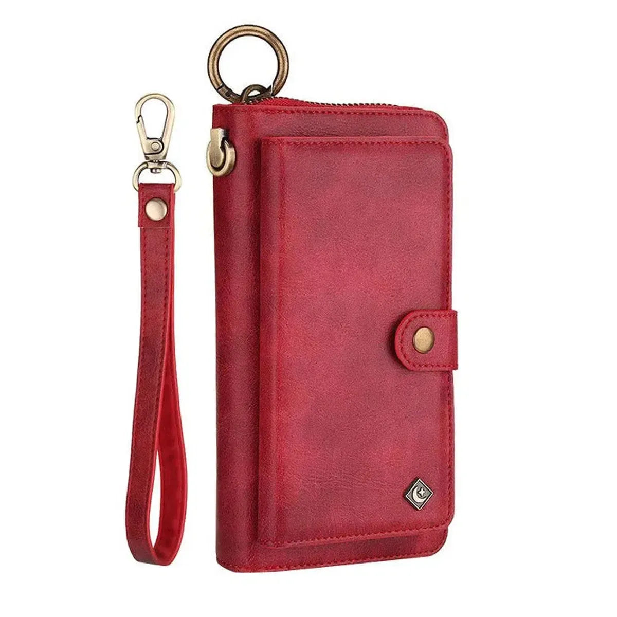 Zipper Wallet iPhone Case with Detachable Phone Holder