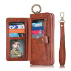 Zipper Wallet iPhone Case with Detachable Phone Holder