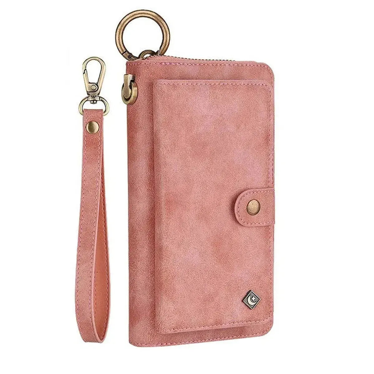 Zipper Wallet iPhone Case with Detachable Phone Holder