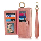 Zipper Wallet iPhone Case with Detachable Phone Holder