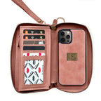 Zipper Wallet iPhone Case with Detachable Phone Holder
