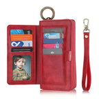 Zipper Wallet iPhone Case with Detachable Phone Holder