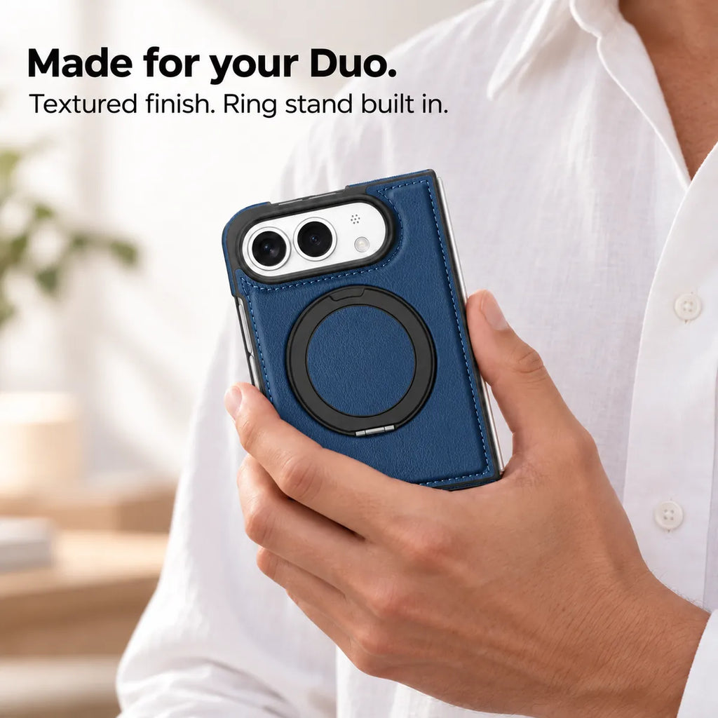 Leather iPhone Duo Case with Ring Kickstand