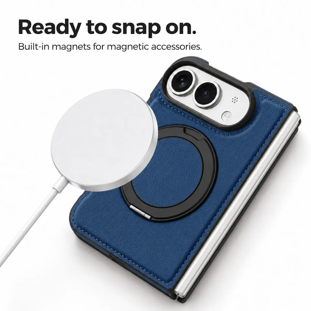Leather iPhone Duo Case with Ring Kickstand