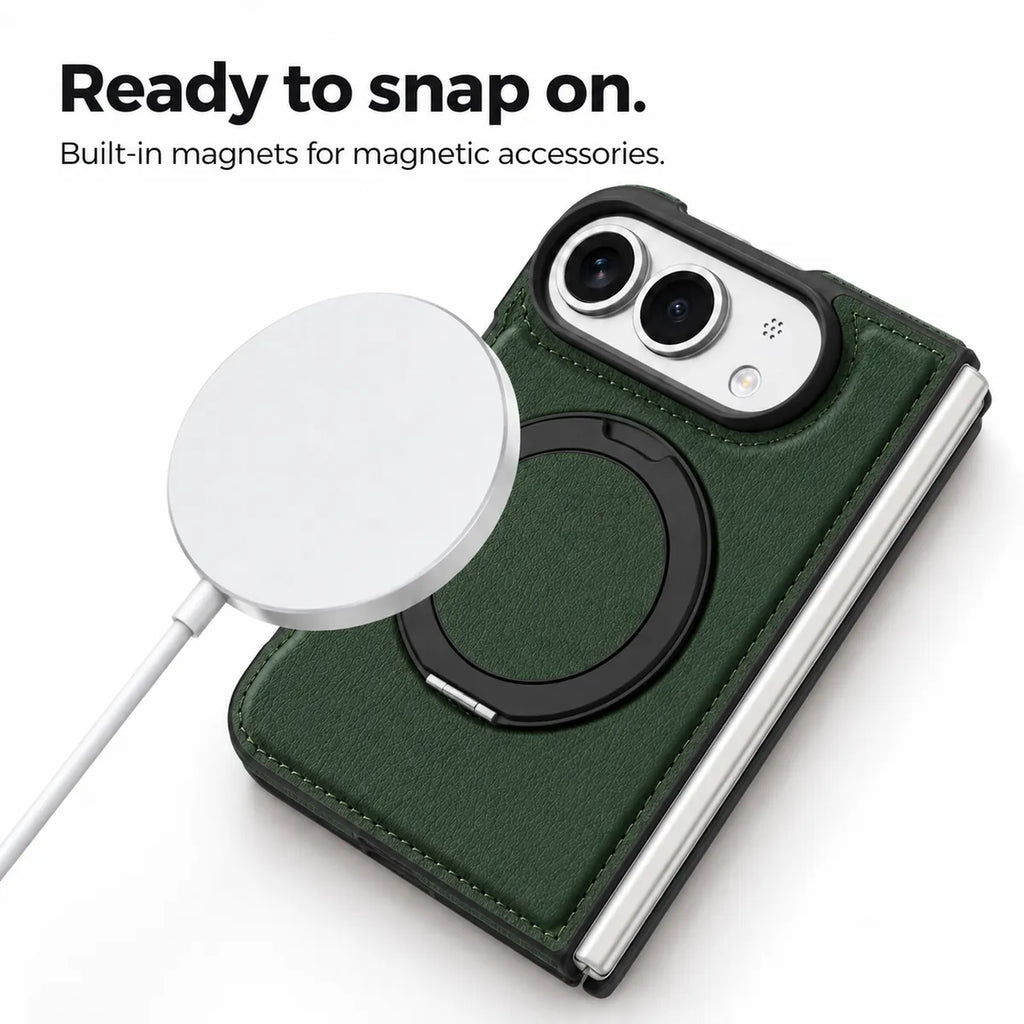 Leather iPhone Duo Case with Ring Kickstand