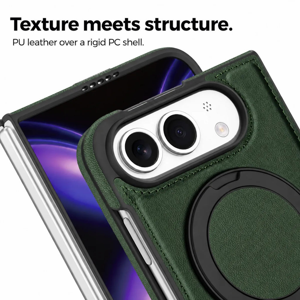 Leather iPhone Duo Case with Ring Kickstand