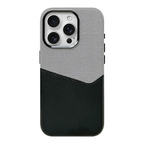 Two Tone Hybrid iPhone Case Woven Textile Leather Panel Slim Protective Cover