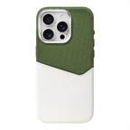 Two Tone Hybrid iPhone Case Woven Textile Leather Panel Slim Protective Cover