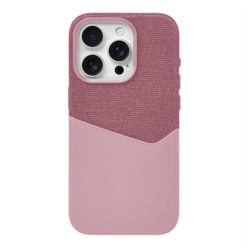 Two Tone Hybrid iPhone Case Woven Textile Leather Panel Slim Protective Cover