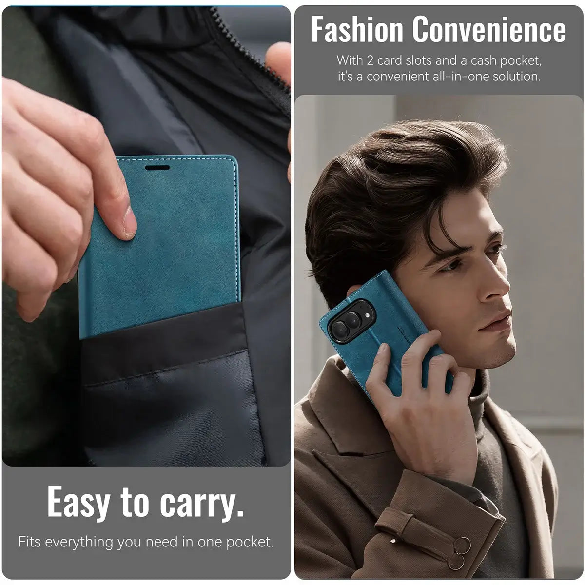 Foldable iPhone Duo Case with Card Slots