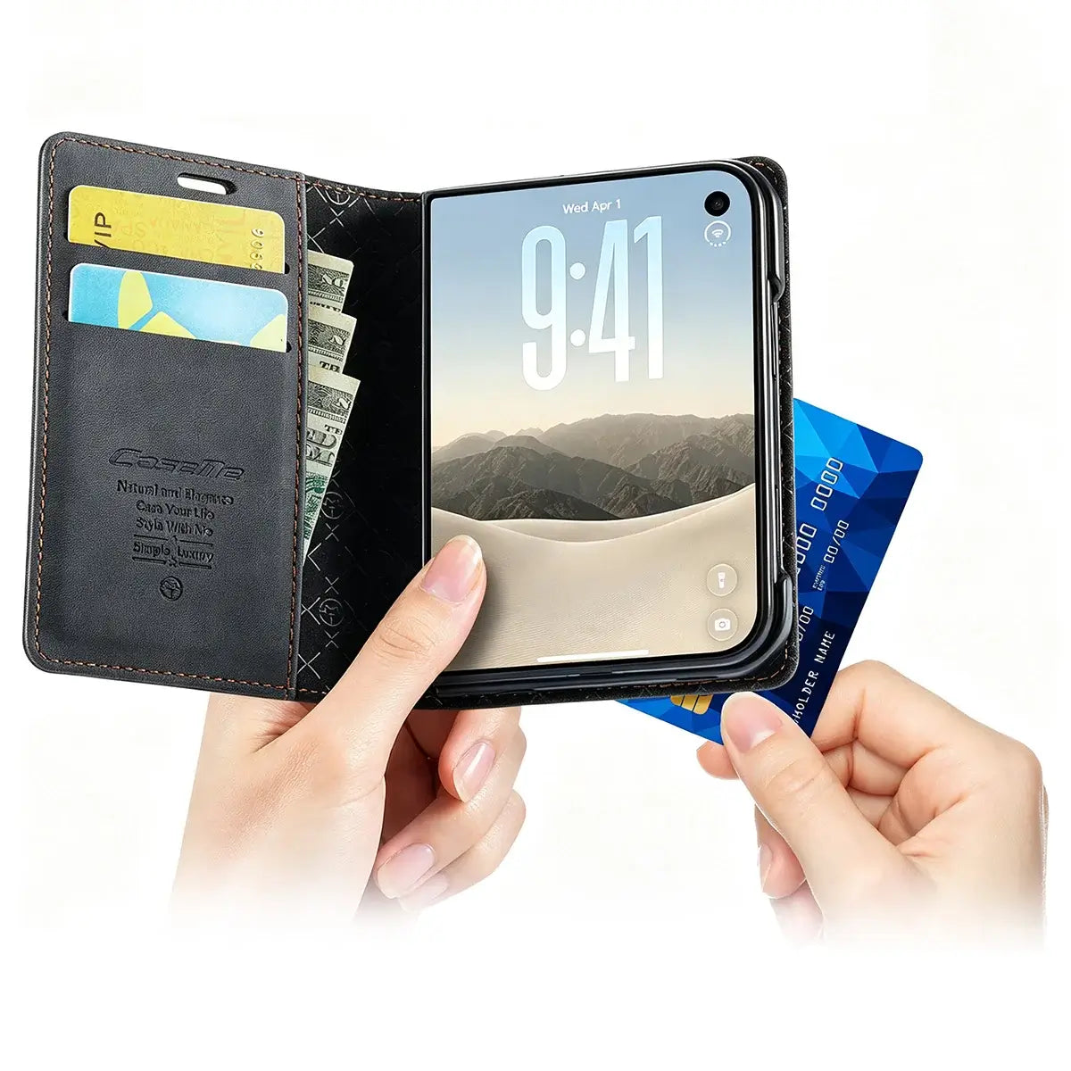Foldable iPhone Duo Case with Card Slots