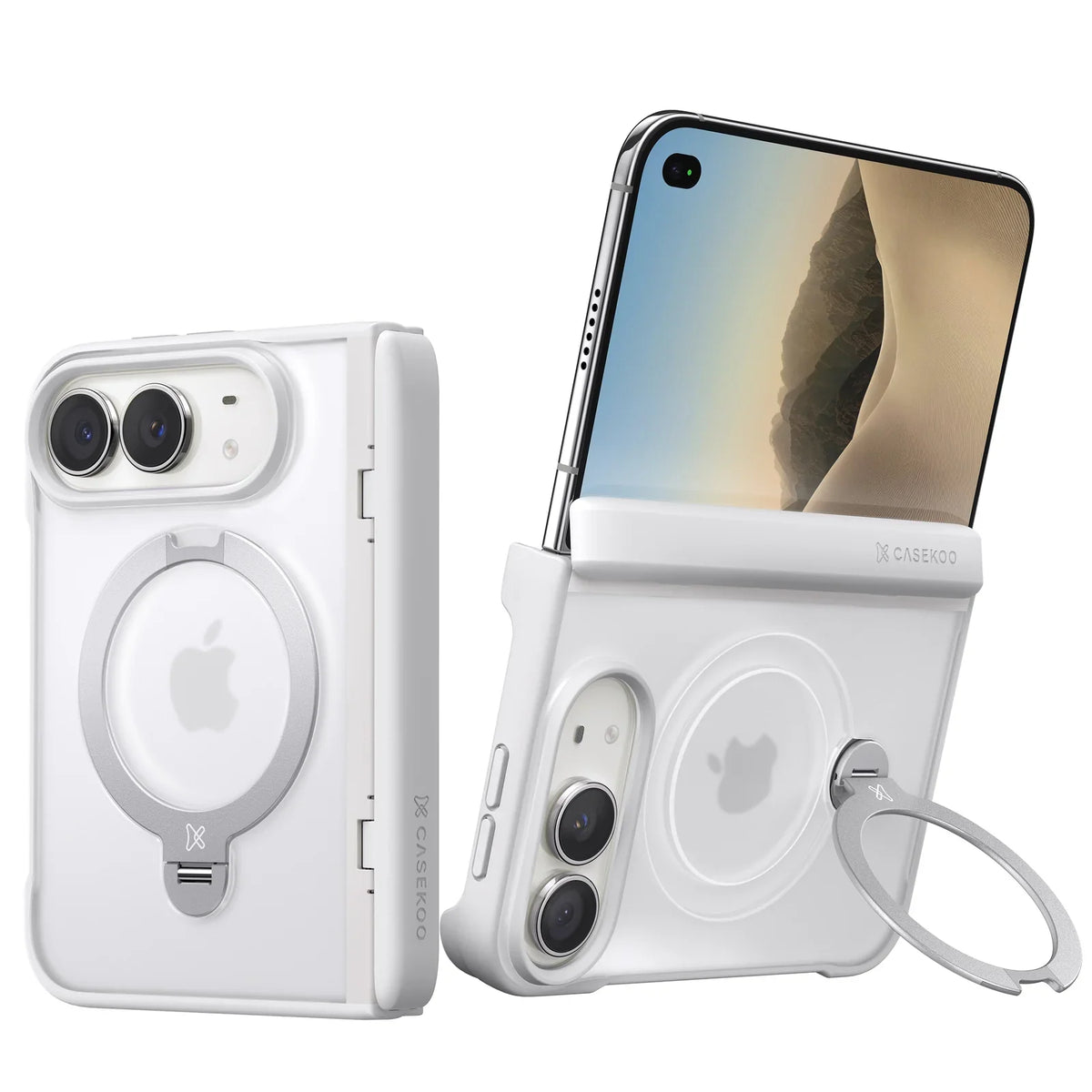Foldable iPhone Case MagSafe Rotating Ring Stand
