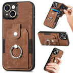 Leather Card Holder iPhone Case with Ring Stand