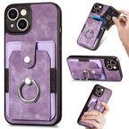 Leather Card Holder iPhone Case with Ring Stand