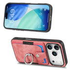 Leather Card Holder iPhone Case with Ring Stand