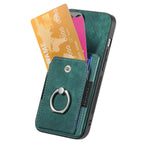 Leather Card Holder iPhone Case with Ring Stand
