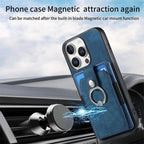 Leather Card Holder iPhone Case with Ring Stand