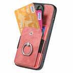 Leather Card Holder iPhone Case with Ring Stand