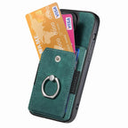 Leather Card Holder iPhone Case with Ring Stand