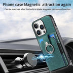 Leather Card Holder iPhone Case with Ring Stand