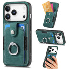 Leather Card Holder iPhone Case with Ring Stand