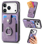 Leather Card Holder iPhone Case with Ring Stand