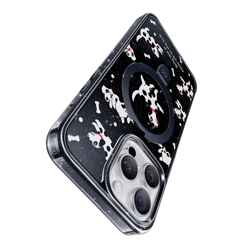 Dalmatian Dog Pattern MagSafe iPhone Case with Ring Stand