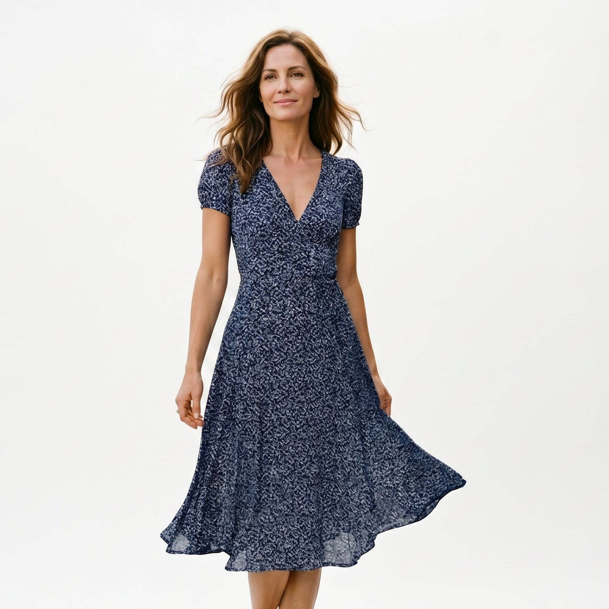 Johanna Floral Print A-Line Dress_4