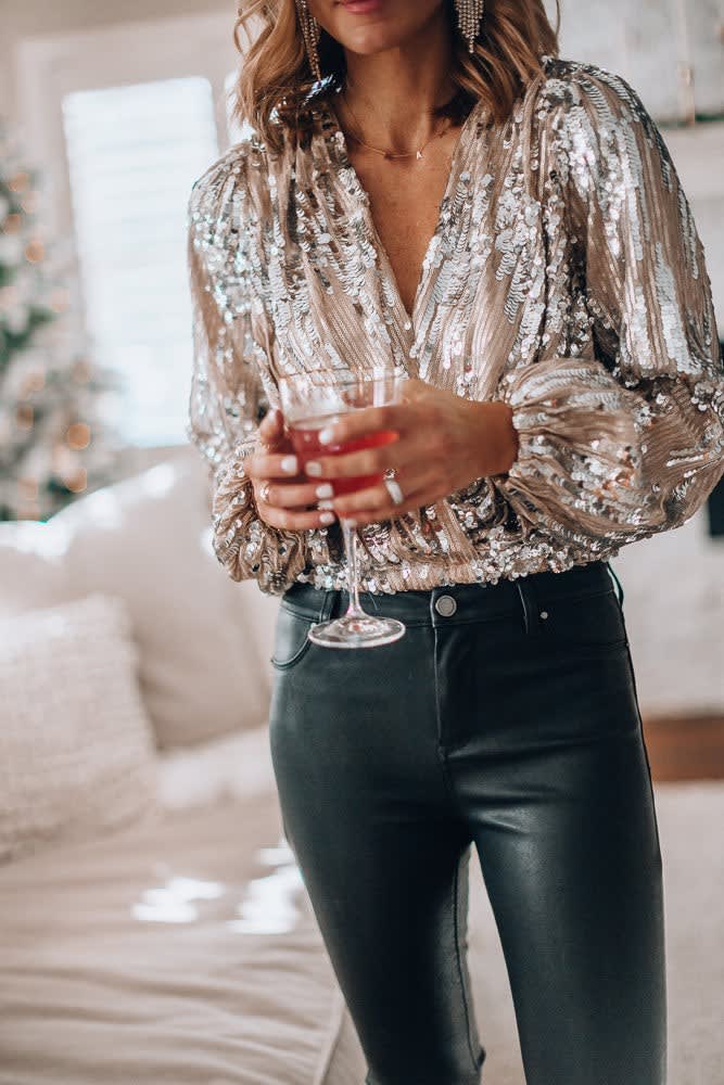 Janneke Sequin V-Neck Blouse_3