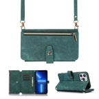 Crossbody Wallet iPhone Case with Zipper Pocket