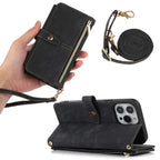 Crossbody Wallet iPhone Case with Zipper Pocket