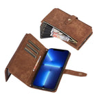 Crossbody Wallet iPhone Case with Zipper Pocket