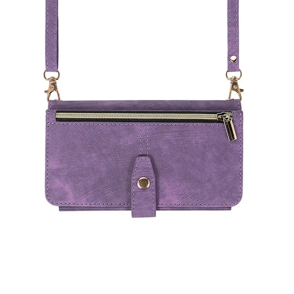Crossbody Wallet iPhone Case with Zipper Pocket