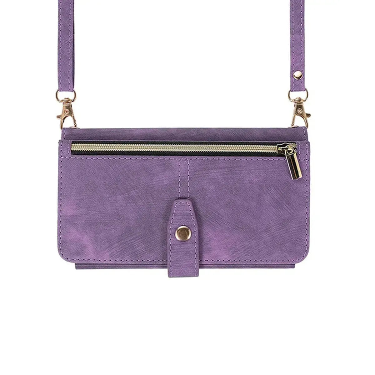 Crossbody Wallet iPhone Case with Zipper Pocket